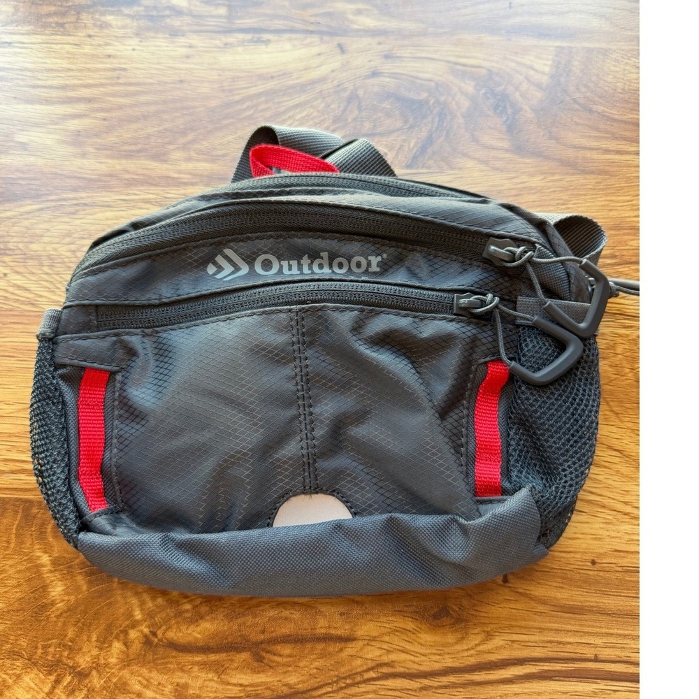 Outdoor Products Fanny Pack Gray Ripstop Waist Bag Hiking Travel